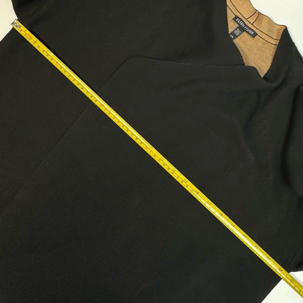 Eileen Fisher Silk & Organic Cotton Cascading Cardigan Black/Clay XL - Picture 9 of 9